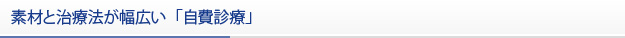 素材と治療法が幅広い「自費診療」