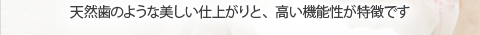 天然歯のような美しい仕上がりと、高い機能性が特徴です